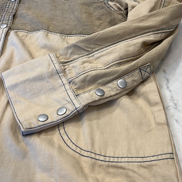 Free People We The Free Moto Colorblock Shirt Size Medium‎ - Picture 11 of 13